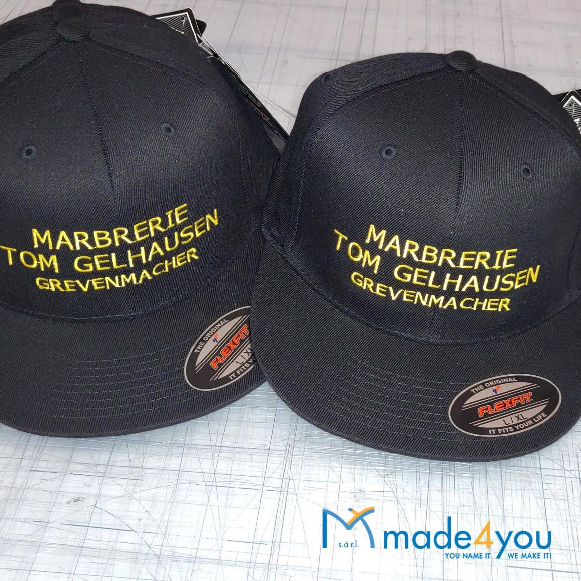 Bestickte Caps Made4you Werbung Luxemburg Wasserbillig Trier Konz