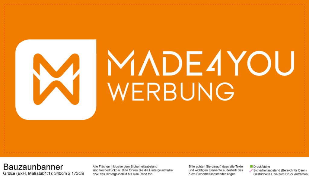 Bauzaunbanner gestalten Vorlage Luxemburg Wasserbillig Made4you Trier Konz